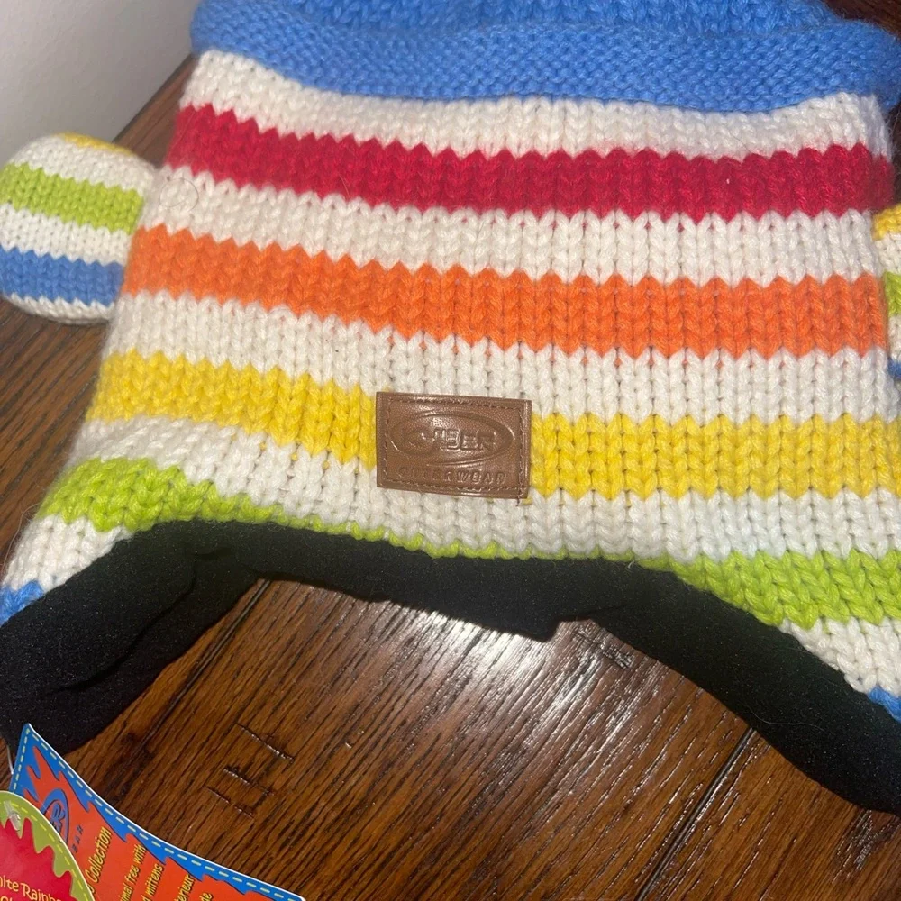 Kyber Outwear RAINBOW SOCK MONKEY-knit LINED  Kids‎ Hat New